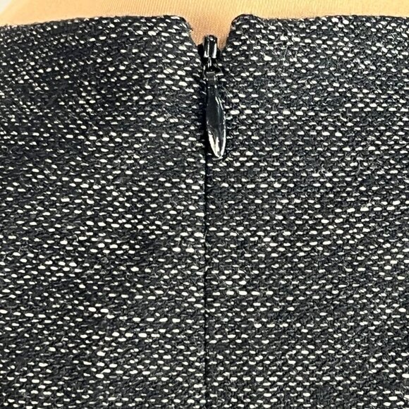 Theory Tweed Shift Dress Size 8 Charcoal Marled Virgin Wool Blend Neutral Muted - Picture 6 of 9